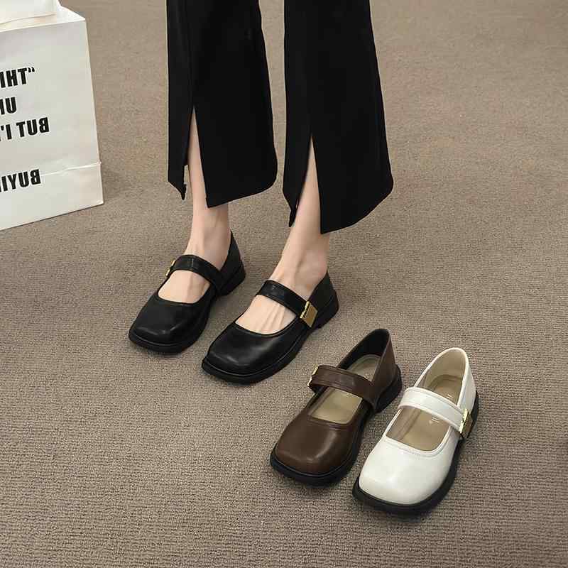 レディース レディース 婦人 靴 シューズ ヒール パンプス フレンチ ストラップ メリージェーンシューズ 春夏 スクエアトゥ(4.0)