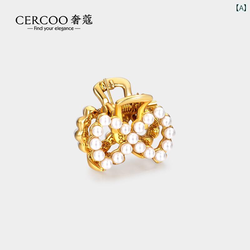 ヘアアクセサリー ミニ クリップ レディース パール エレガント カジュアル 髪留め リボンモチーフ ス..