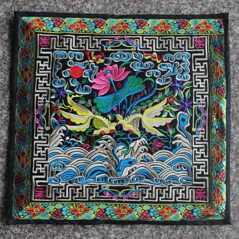 クッションカバー 民芸品 枕カバー 刺繍 装飾品 正方形 エスニック 雑貨 小物 アンティーク 昔 レトロ