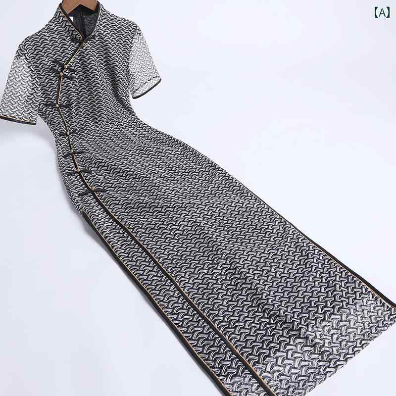 レディース 夏 ワンピースドレス パフォーマンス 撮影 衣装 コスプレ かわいい チャイナ ロング ドレス 中華風 レース 上品 洗練 ガールズ