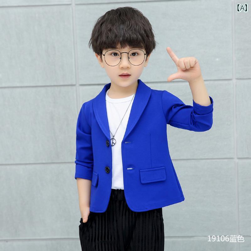 ジャケット 男の子 スーツ 春秋 英国風 ベビー カジュアル 韓国 シングルブレスト 小さい スーツ 子供 単品