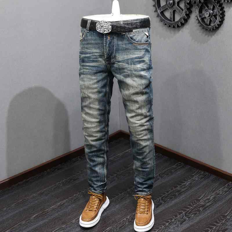Skinney Pants - デニムパンツ メンズ カジュアル おしゃれ 長ズボン ファッション真 冬 ジーンズ ファッション スリム レトロ スキニー ハイエンド