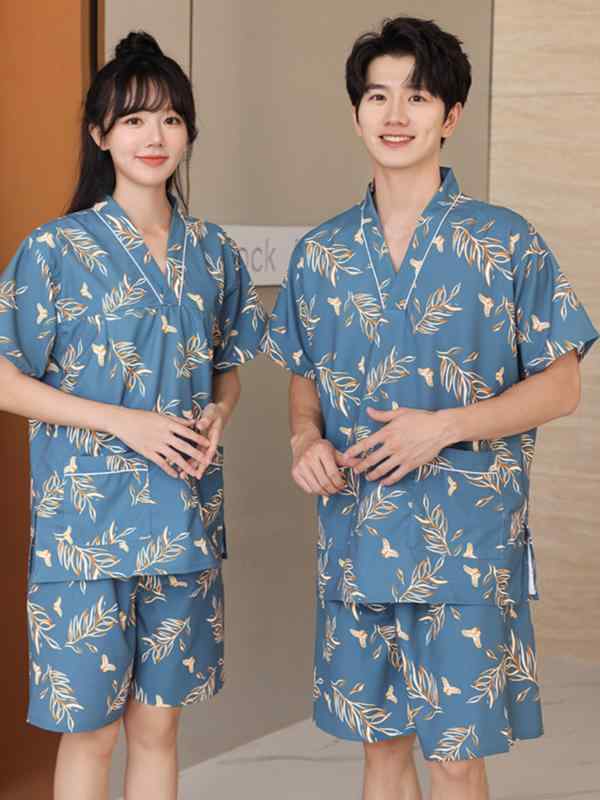 温泉着 マッサージ スーツ リラクゼーションウェア インナー ズボン ナイト ルーム パジャマ パンツ トップス セット 衣料品 メンズ レディース兼 ユニセックス