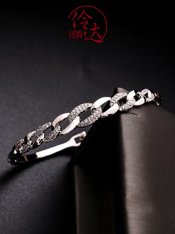 韓国 ファッション ブレスレット テクスチャー ド 流線型 人工 ストーン 装飾 手首 飾り レディース 装飾品 ジュエリー