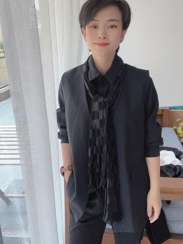 レディース ファッション アクセサリー オールシーズン ポリエステル 多 ブラック 黒 チェック メンズ ユニセックス 春秋 プリーツ