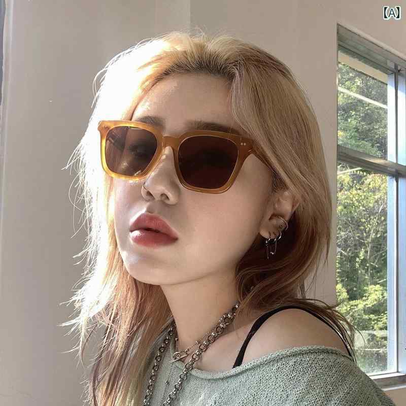 レディース 夏 サングラス おしゃれ 日焼け防止 ブラウン ストリート 装飾 美 白 抗 UV