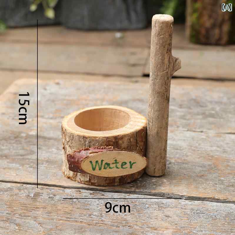 ガーデニング オーナメント レトロ カントリー ログ フラワーポット 写真 小道具 装飾 造園 ガーデンデコ レイアウト ディスプレイ ナチュラル