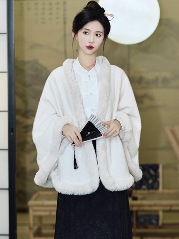 スカート レディース 冬 ファッション エスニック 中華風 馬顔 完全 セット 年 日常 通勤用 漢服 マント 用 厚手 漢服