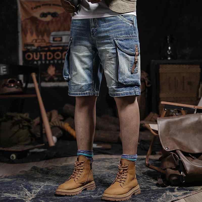 パンツ デニムパンツ メンズ アメリカン ヘビーウェイト ワークウェア デニム ショート 夏 レトロ 機能的 クォーター