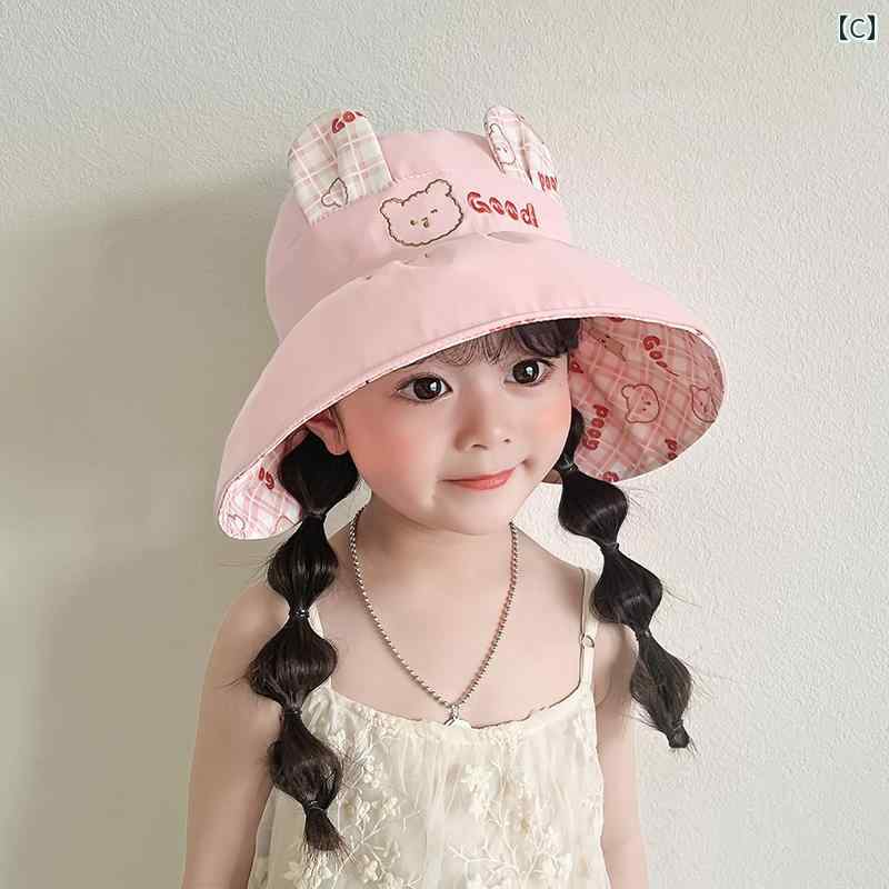 ベビー キッズ 子供 夏 つば広サンバイザー メンズ レディース兼 UV陽射し対策 調...