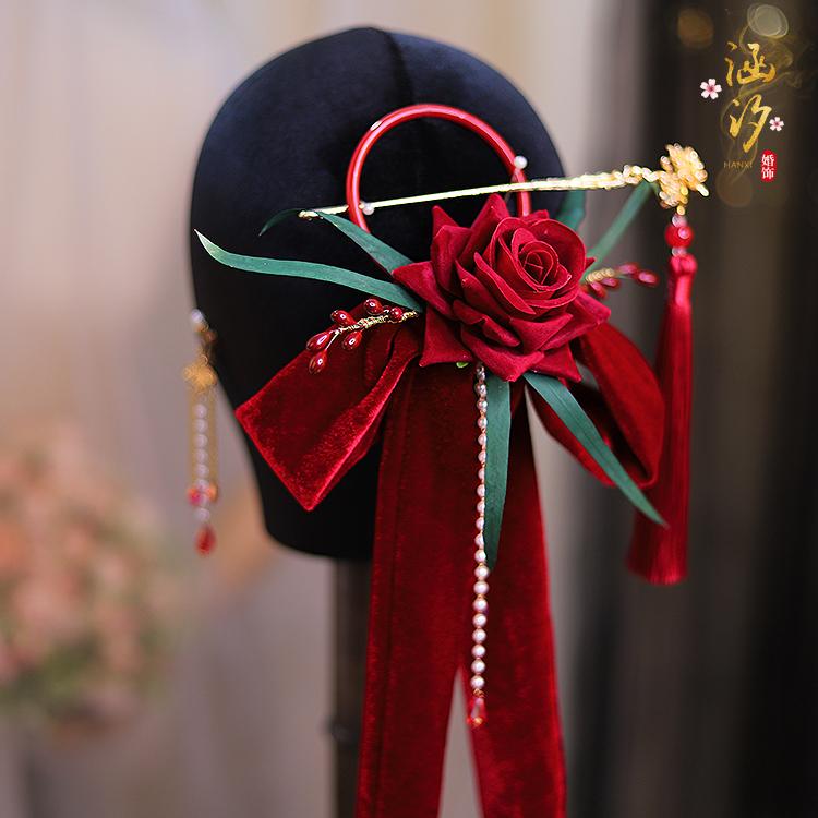 リボン かわいい 髪飾り アクセサリー ヘアバンド ジュエリー ブライダル ヘア カチューシャ 結婚式 レディース チャイナ風 雑貨 小物 装飾品 道具 レディース