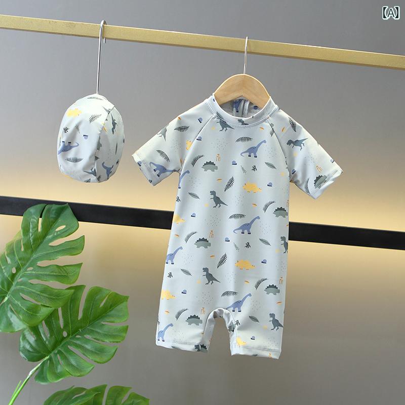 水着 キッズ ベビー かわいい 水遊び プール レジャー 海水浴 水泳 ラッシュガード 子供 ワンピース 男の子 恐竜 韓国 小中型 温泉 速乾 日焼け防止 おしゃれ