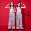 子供服 女の子 Tシャツ タンクトップ へそ出し パンツ コスチューム バンド ダンス ヒップホップ スト..