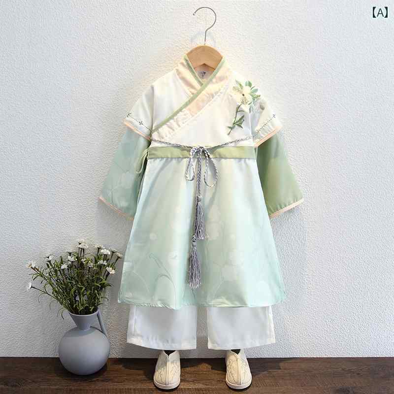 子供服 男の子 漢服 スーツ チャイナ風 パーティー 発表会 お呼ばれ かわいい 民族衣装 秋 おしゃれ スタイリッシュ キッズ