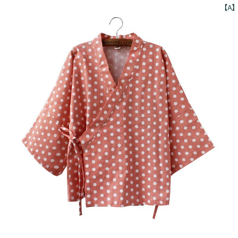 羽織 和服 カジュアル 着物 レディース ファッション 夏 トップス 和風 ジャケット 小振袖 カーディガン おしゃれ ドット リネン