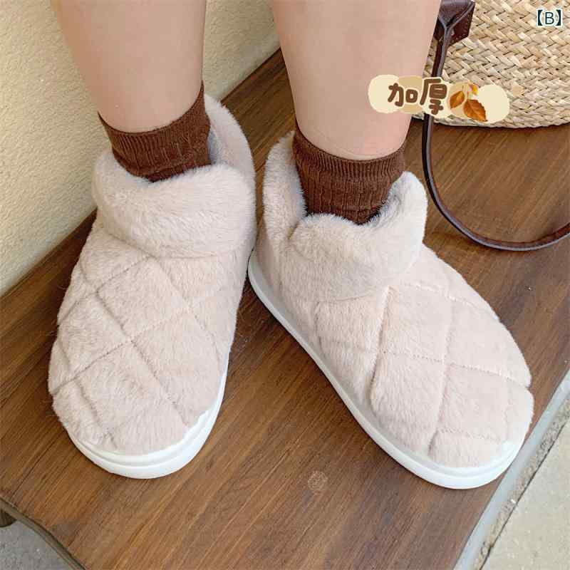 スリッパ ルームシューズ スノーブーツ 冬 レディース レディース 防滑 厚 室内 ラウンドトゥ EVA