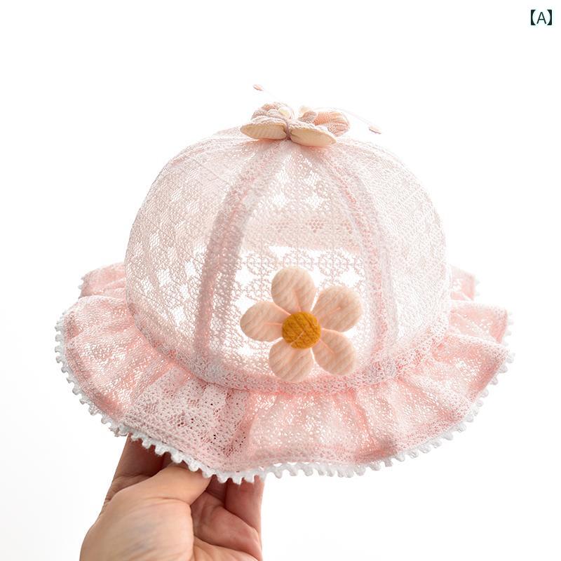 ベビー 赤ちゃん 新生児 子供 夏 レースコットン帽子 UV陽射し対策 頭保護 かわいい おしゃれ 快適 通気性 柔らかい 外遊び 屋外 外出 プレゼント