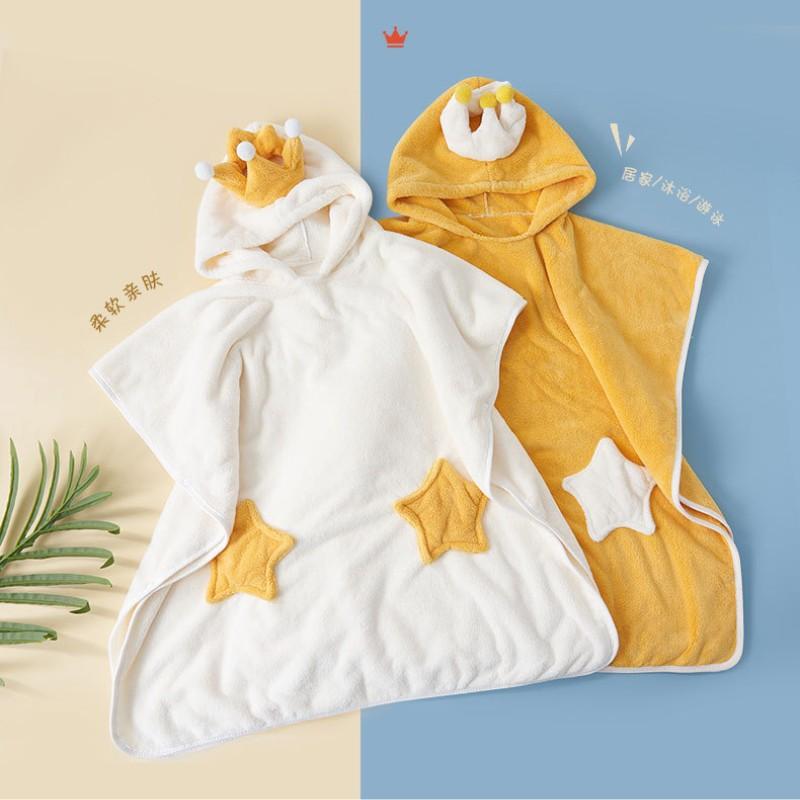 子供 バス タオル 厚手 キッズローブ サンゴ 起毛 フード マント 水泳 温泉 ビーチ 吸収性 マント バスローブ くま 星 水遊び