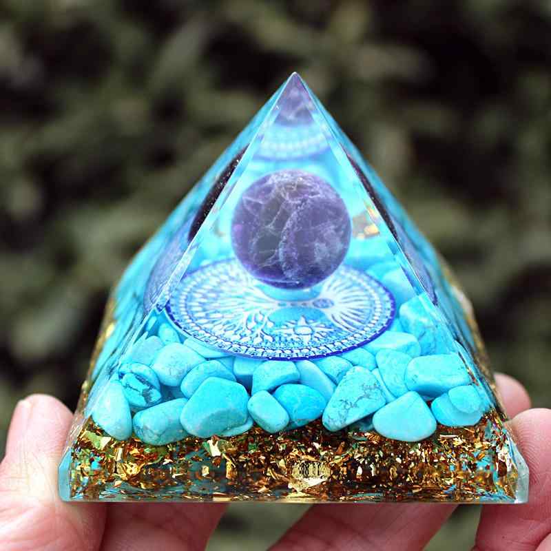 Character Goods - ピラミドル インテリア 65cm アメジスト ボール 砂利 樹脂 装飾 デスクトップ 装飾品