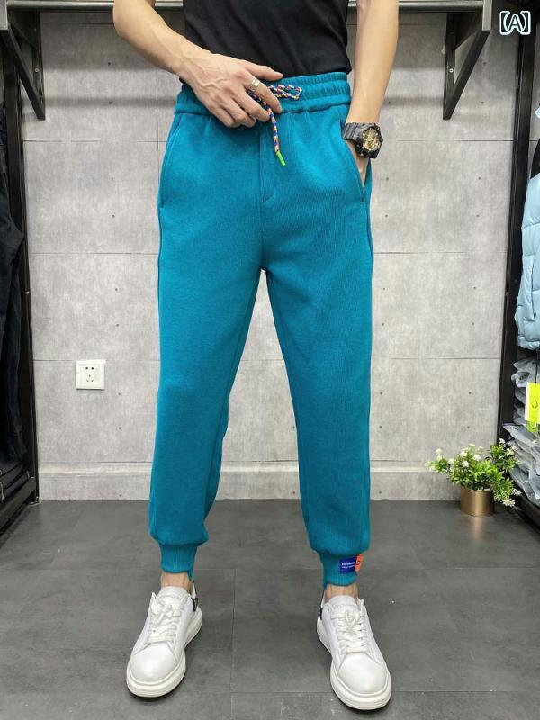 パンツ メンズ フィットネス ジム トレーニング ズボン カラフル スポーツ スウェットパンツ レッグ カジュアル 春 シンプル