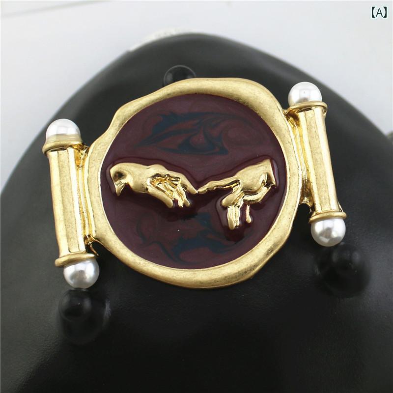 レディース ファッション アクセサリー オールシーズン 装飾 アンティーク エナメル レトロ コサージュ ブローチ ピン