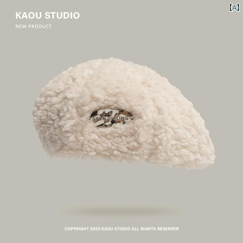 キッズ ベレー 帽 おしゃれ かわいい ぬいぐるみ 女性 メタル ラベル 風 親子コーデ 大人 八角 帽子 フ..