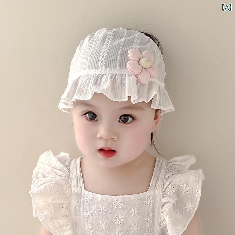 ヘッドバンド 帽子 ベビー 赤ちゃん かわいい 春夏 薄手 花 空 ハット 幼児 保護 ...