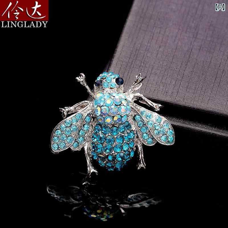 ブローチ おしゃれ ジュエリー アメリカ レトロ ファッション ピン 人工 クリスタル ハイエンド カラー
