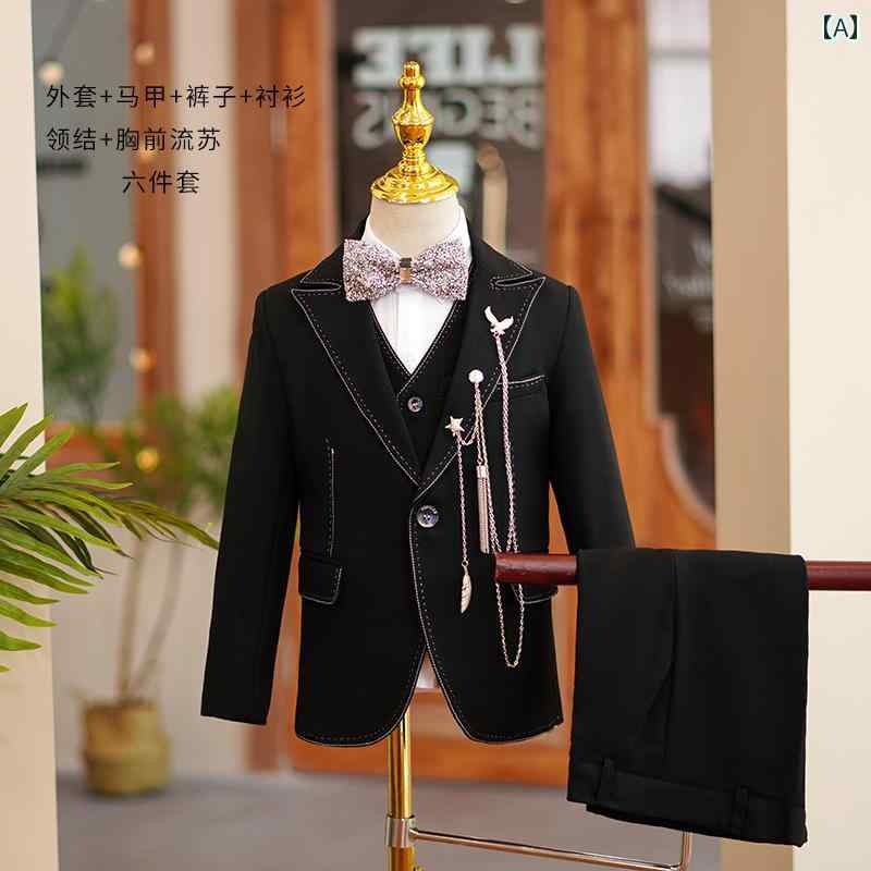 ドレス フラワーガール ボーイ スーツ 英国 子供 プレゼンター ハイエンド 最初 誕生日 スーツ ピアノ 演奏 スーツ