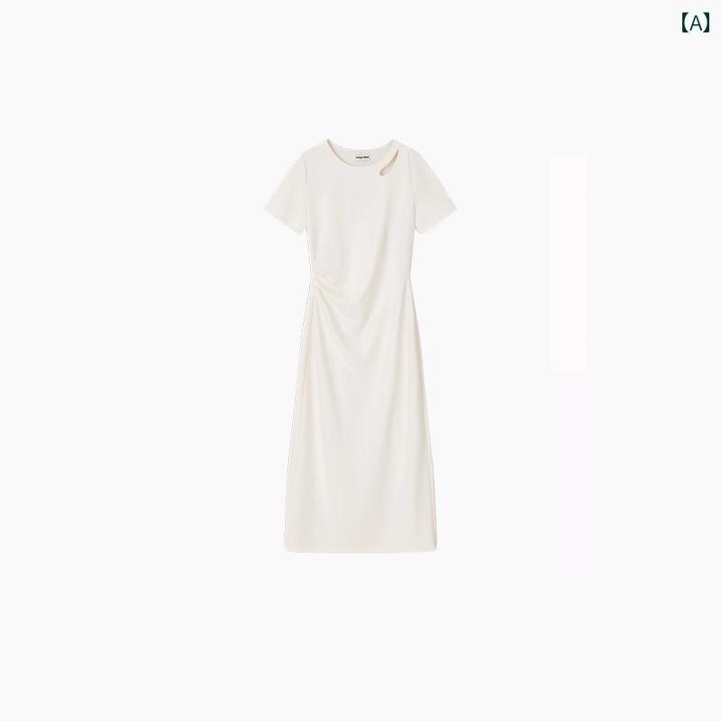 レディース ワンピース シンプルワンピース スリムワンピース 夏 半袖 通勤 ビジネス シンプル エレガント