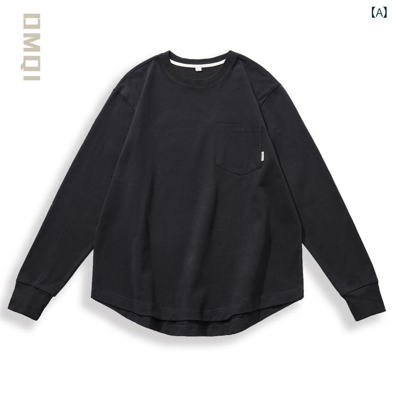 長袖 - Tシャツ 長袖 ロンT シンプル カジュアル おしゃれ スタイリッシュ ラフ 普段着 メンズ ファッション 大きめサイズ 春秋