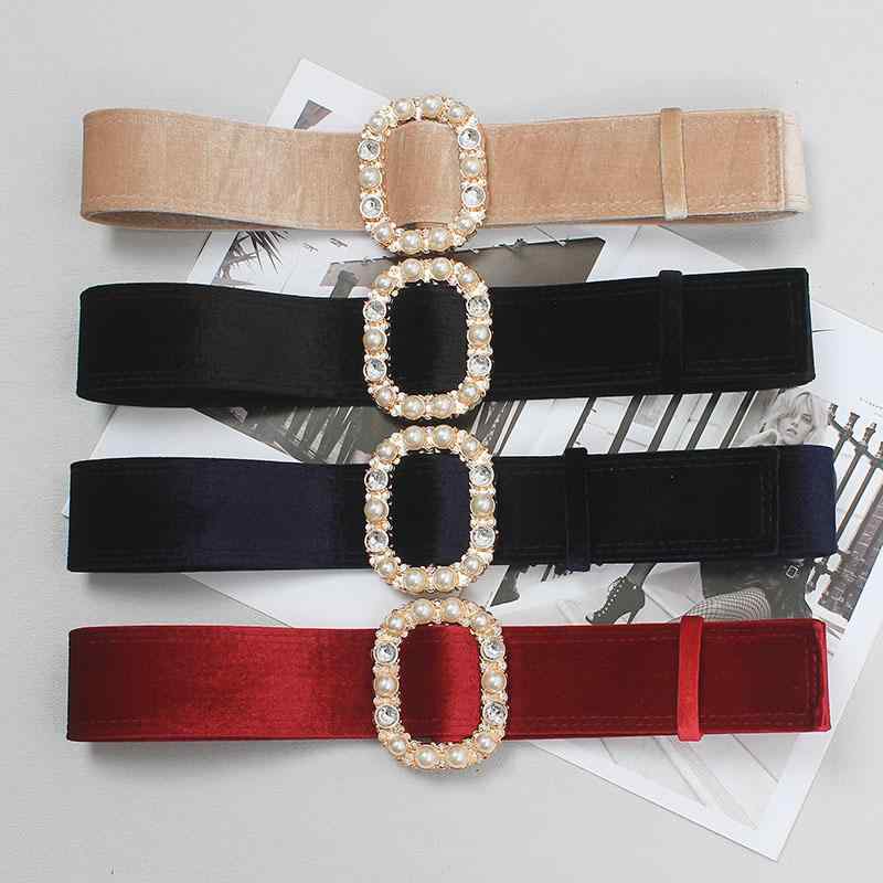 レトロ 黒 ワイド ベルト レディース 起毛 装飾 スカート セーター スーツ コート ガードル イン 夏 ファッション