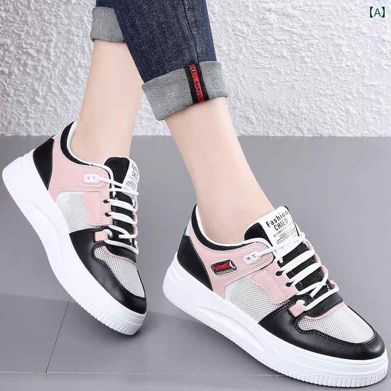 レディース 夏 シューズ 薄型 通気性 メッシュ サマー スポーツ レジャー アウトドア シングル 中学生 スニーカー