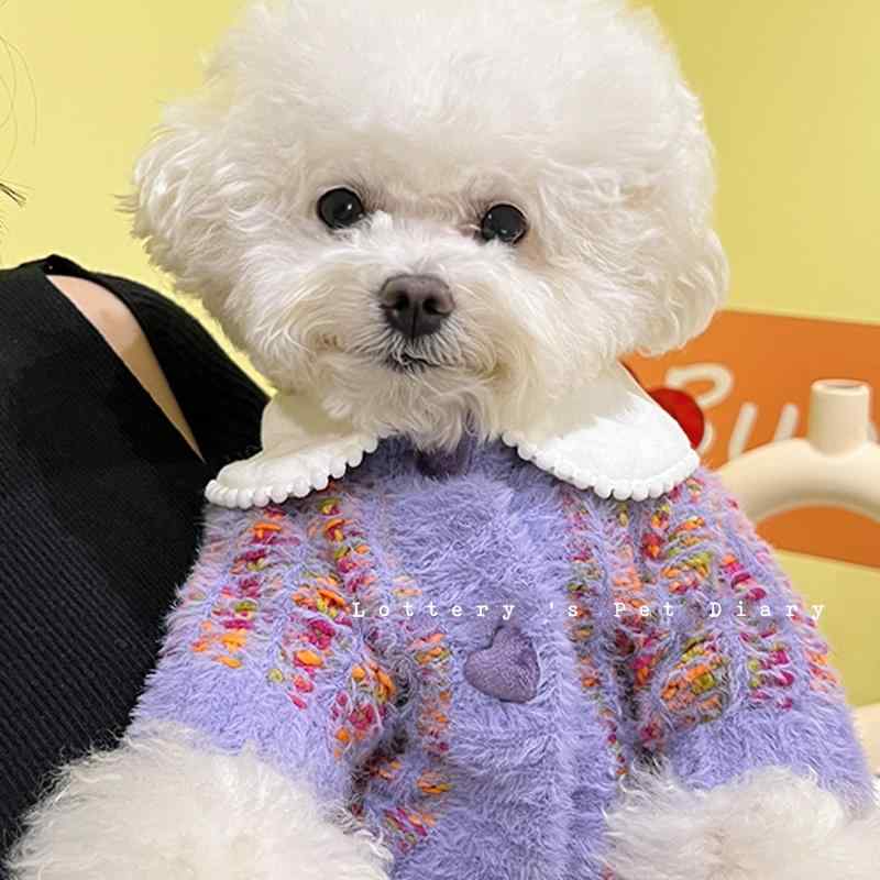 ドッグ ウェア 犬 猫 小型犬 チワワ ビション テディ ポメラニアン 服 レトロ ニット セーター 秋冬 暖..