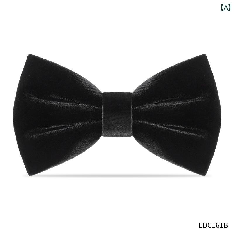 メンズ 蝶 ネクタイ ボウタイ ハイエンド フォーマルウェア ブラックゴールド ベルベット 新郎 結婚式 花婿 付添人 スーツ ファッション パフォーマンス