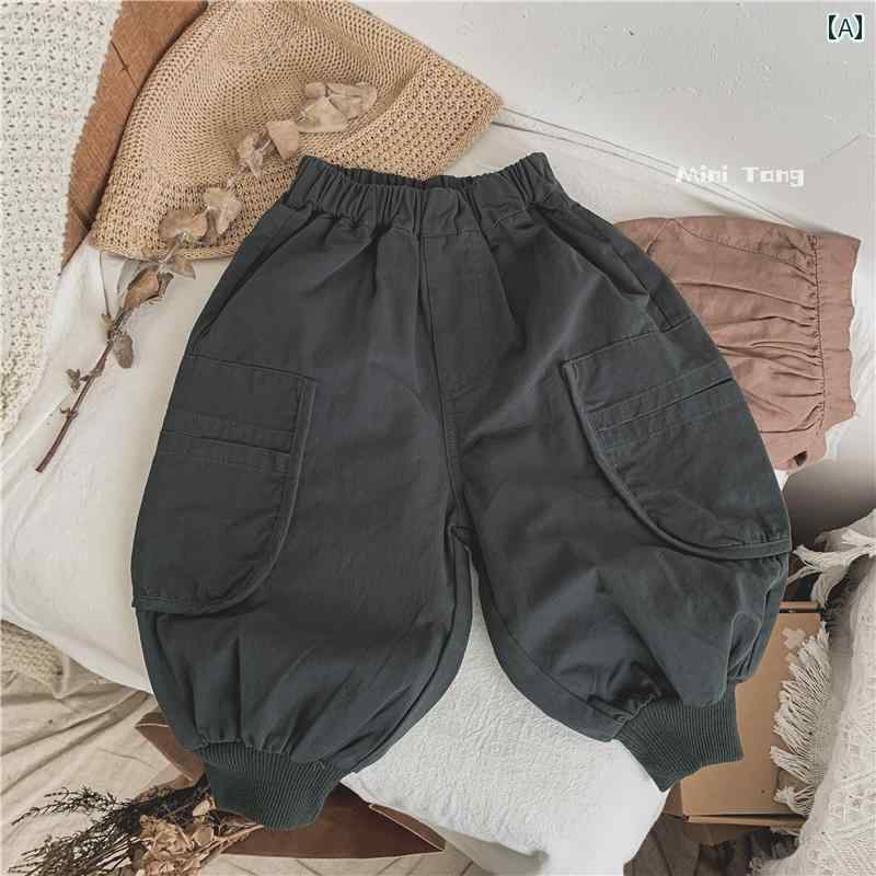 Rakuten - パンツ スタイリッシュ レトロ 韓国 子供 足 締め カジュアル メンズ レディース兼 オーバーオール 春秋 着 適 長ズボン