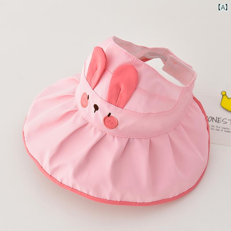 サンバイザー 日除け 子供 帽子 夏 女の子 トップ サンハット 折りたたみ ベビー 日よけ 帽子 抗UV アウトドア