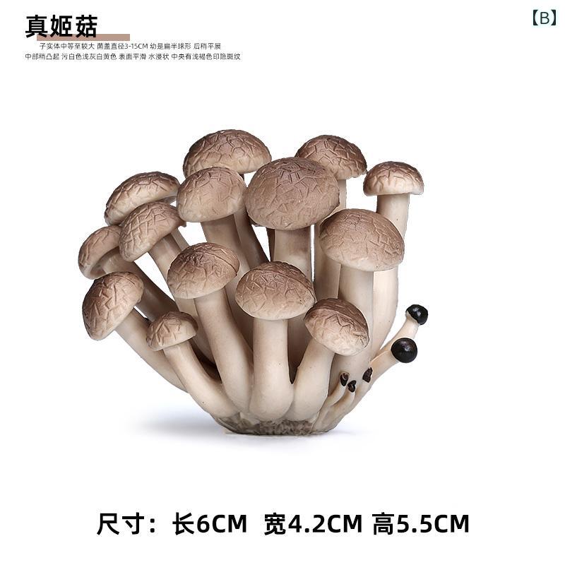 セキュアデポのフィギュア 野生 キノコ 椎茸 おもちゃ 野菜 マツタケ タケノコ シーン 造園 装飾品 ギフト チック コレクション ユニセックス｜アングル2