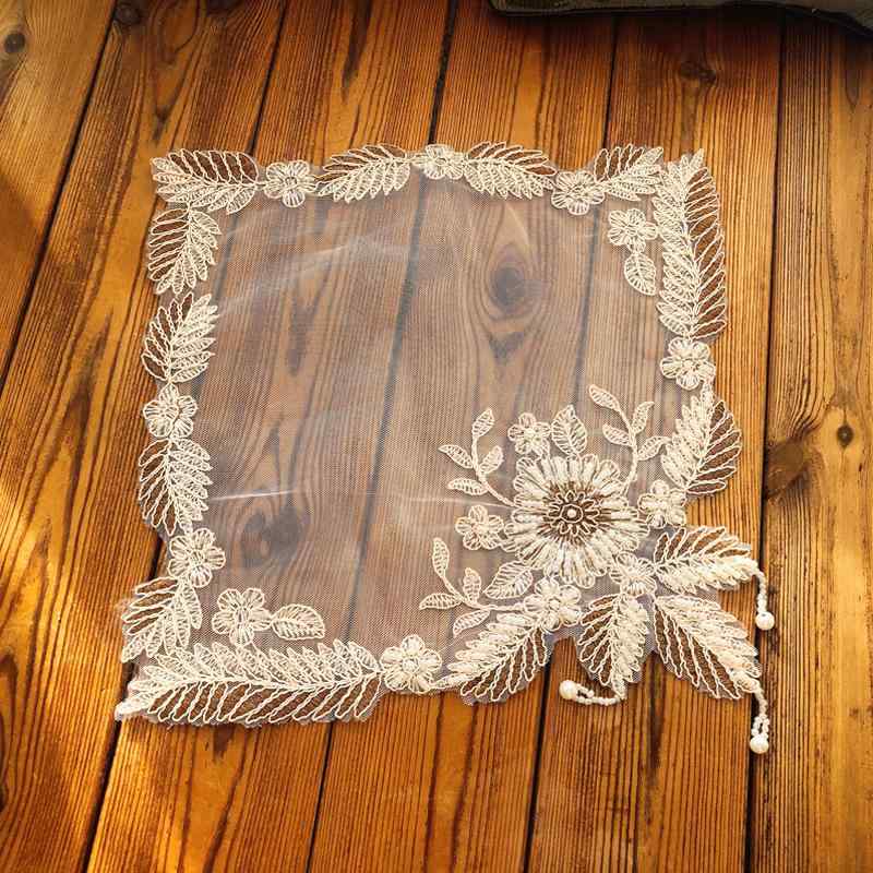 装飾カバー レース 刺繡 ビーズ 花柄 メッシュ おしゃれ かわいい インテリア