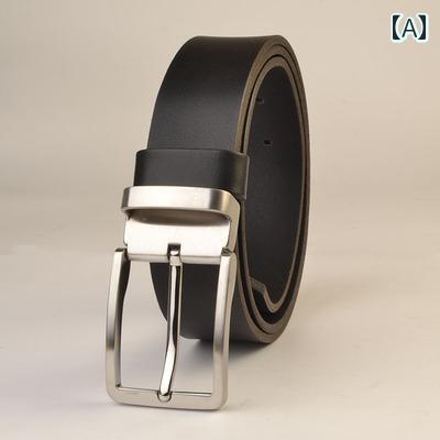 セキュアデポのメンズ オールシーズン ファッション アクセサリー カジュアル ベルト シンプル ステンレス スチール ピン バックル シングル ループ｜アングル2