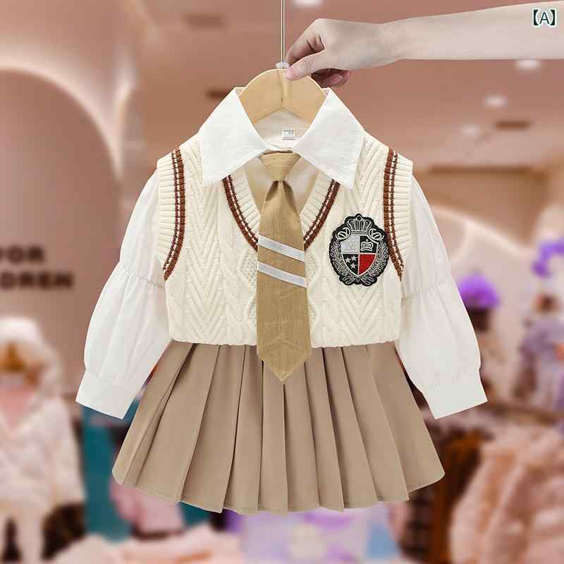 女の子 スーツ 春秋 女児 赤ちゃん 韓国 カレッジ スリーピーススーツ 子供 春 JK スカート