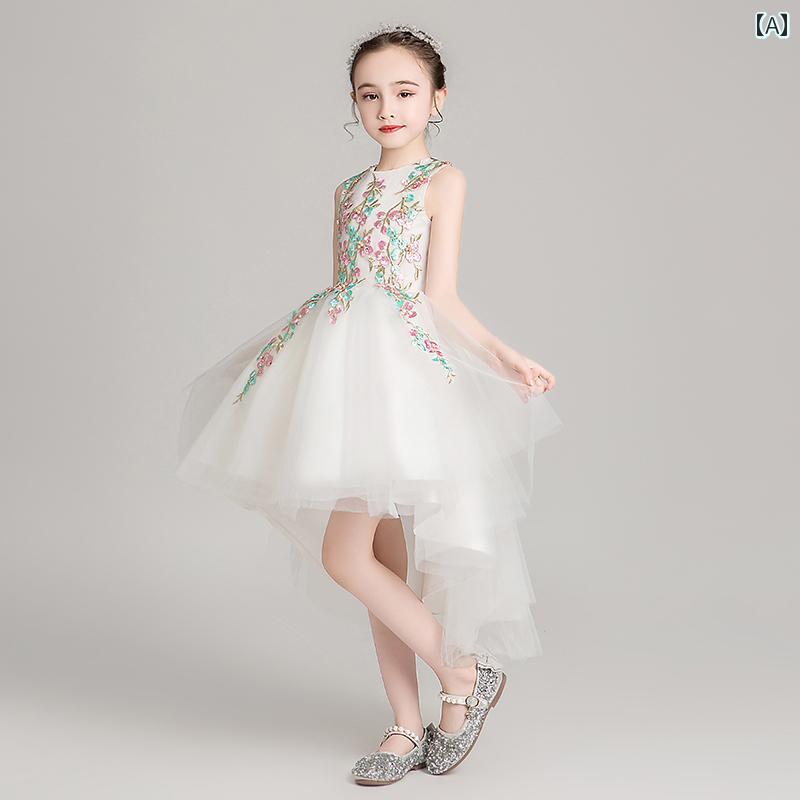 イブニングドレス プリンセス ドレス ウェディングドレス 女の子 キッズ フラワーガール ピアノ 演奏 おしゃれ 秋 バースデードレス 写真撮影 衣装