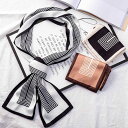 レディース 秋 春 黒白 ストライプ スカーフ ロング バッグ 装飾 スーツ スカーフ 薄手 スカーフ リボン