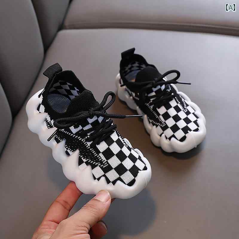 スニーカー キッズ ジュニア シューズ カジュアル スポーツ 子供 ココナッツ メッシュ 通気性 フライニット 滑りにくい ソフト メンズ レディース兼