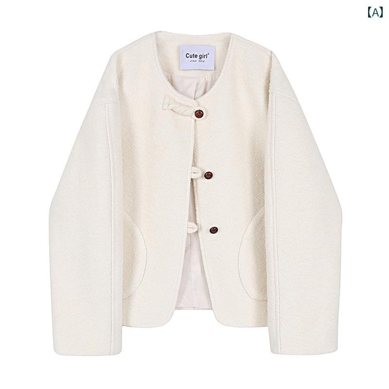 レディース ファッション ジャケット おしゃれ 婦人服 フレンチ エレガント ウール ショート 女性 春秋..