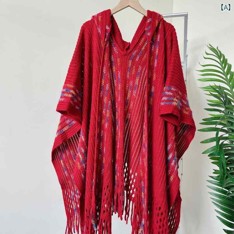 ポンチョ ショール マント スカーフ エスニック カジュアル レディース ファッション レトロ 春秋