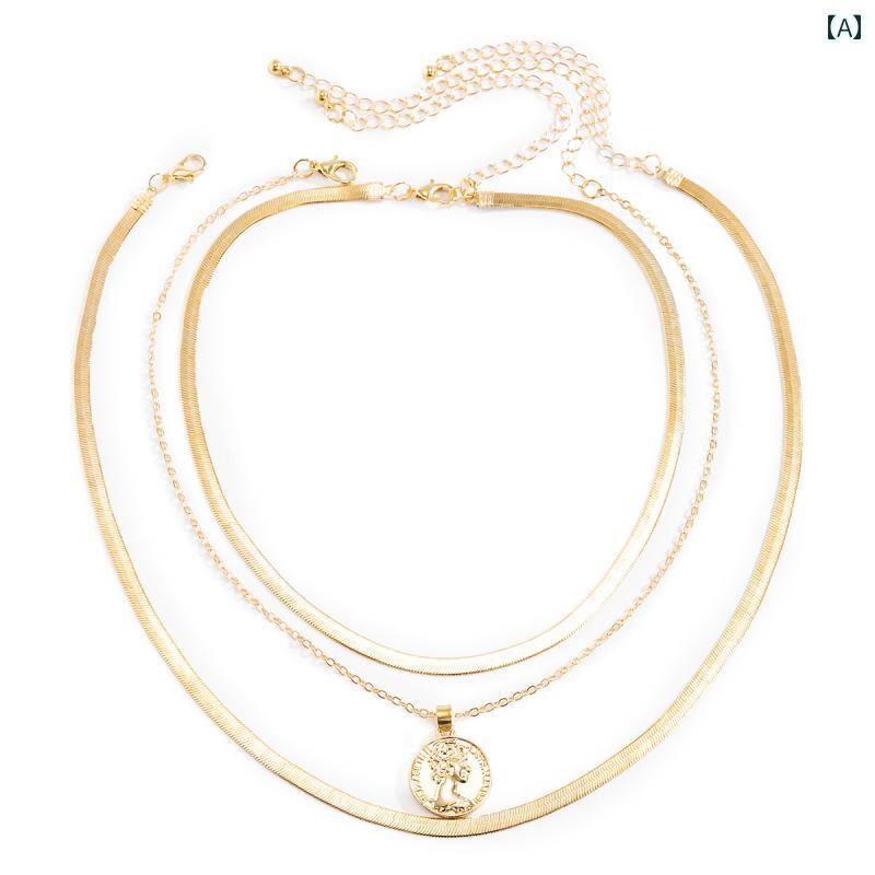 ネックレス メンズ レディース 多層ネックレス アクセサリー おしゃれ きれい 豪華感 煌びやか イベント フェス パーティー パフォーマンス ダンス コスチューム ステージ クラブ 映え