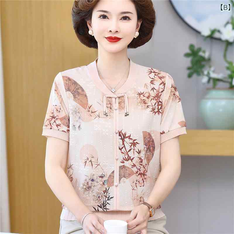 半袖シャツ トップス 夏服 レディース 大きめサイズ ゆったり プルオーバー 薄手 涼しい 清涼感 通気性 シンプル おしゃれ 上品 エレガント 旅行 ファッション