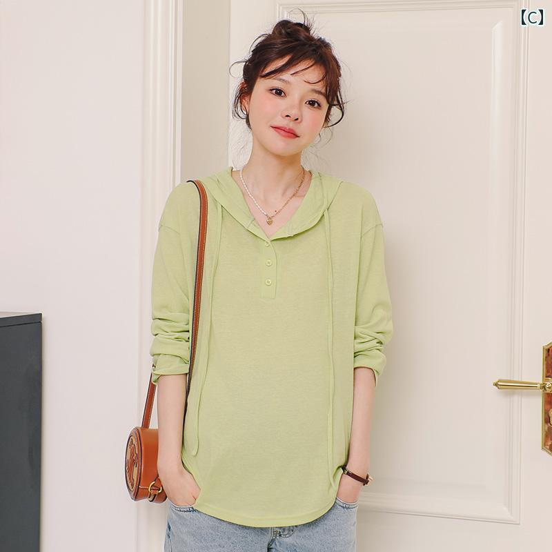 セキュアデポのトップス シャツ マタニティウェア 春 マタニティ 夏 長袖 Tシャツ 薄手 ゆったり ニット インナー 春夏 摩耗｜アングル3