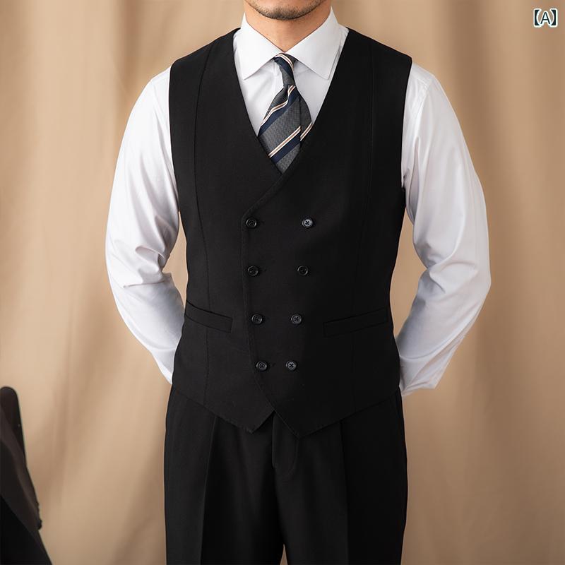 メンズ 紳士 メンズ ベスト チョッキ カジュアル ビジネス 通勤 レトロ シンプル おしゃれ 結婚式 パーティー